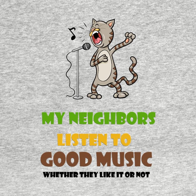 Music lovers, cool design with singing cat by Stell_a